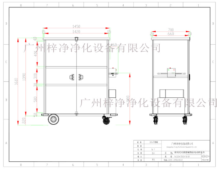 密閉式滅菌器械物品電動轉(zhuǎn)運(yùn)車設(shè)計(jì)方案圖